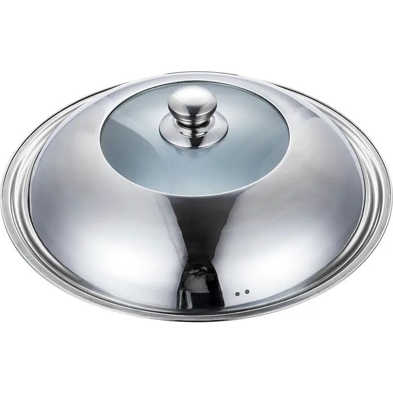 Tampa de Aço Inox com Visor de Vidro 40cm（刚博士半玻盖40cm）