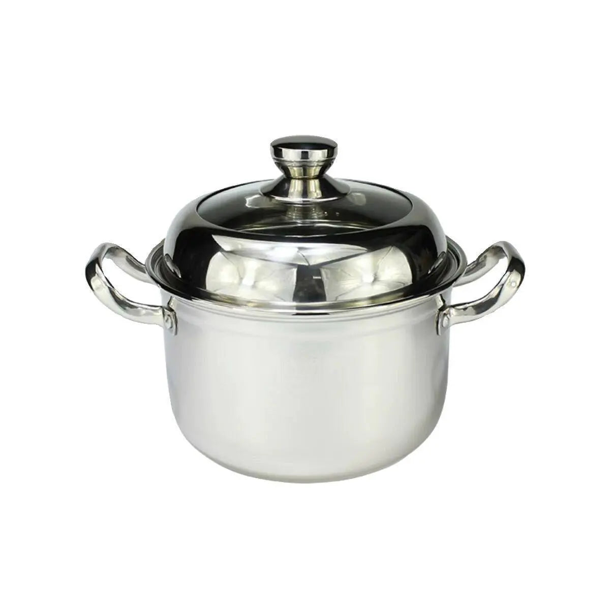 Panela com Tampa de Aço Inoxidável 20cm（金亿丰美式高锅钢耳）