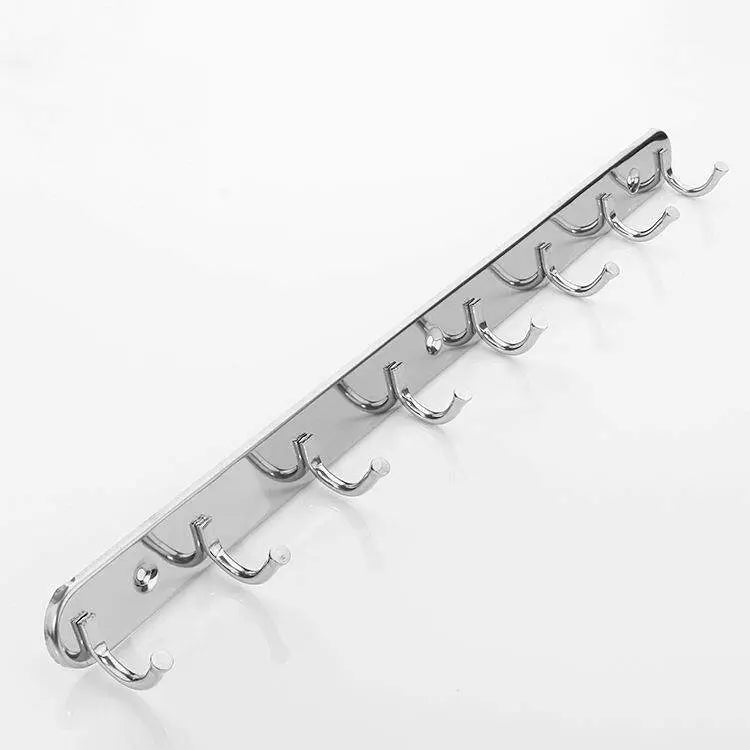Gancho de Parede 8 Posições（八联不锈钢衣挂钩）- Aço Inox