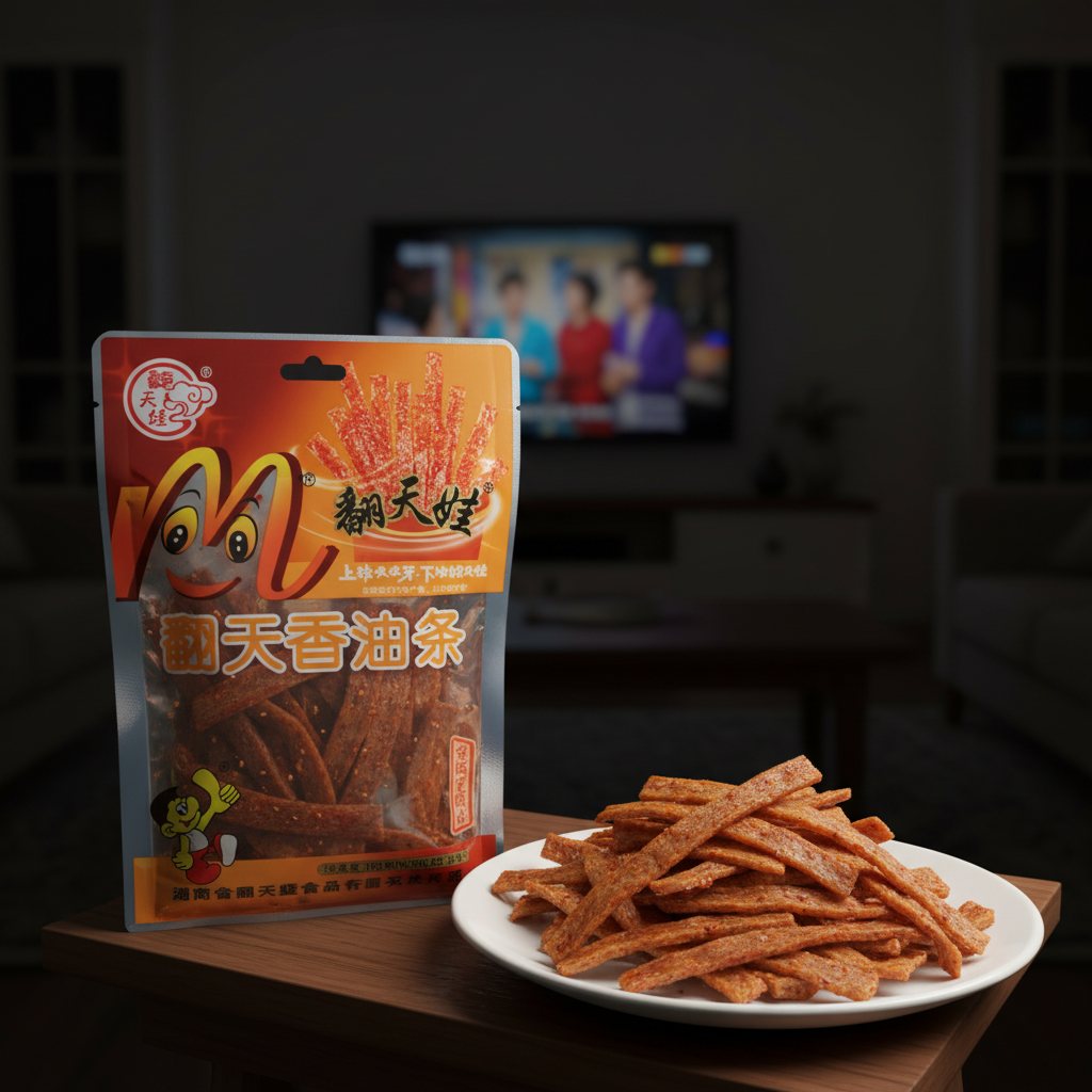 Snack de Tirinhas de Trigo Picantes 101g - 翻天娃 翻天香油条