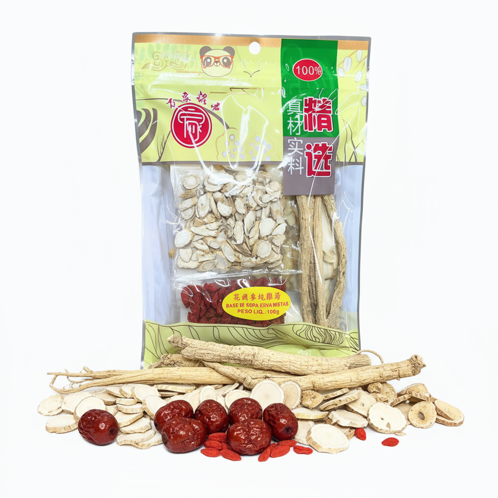 Base de Sopa Exótica de Frango com Ginseng Americano 100g - 花旗参地雞湯