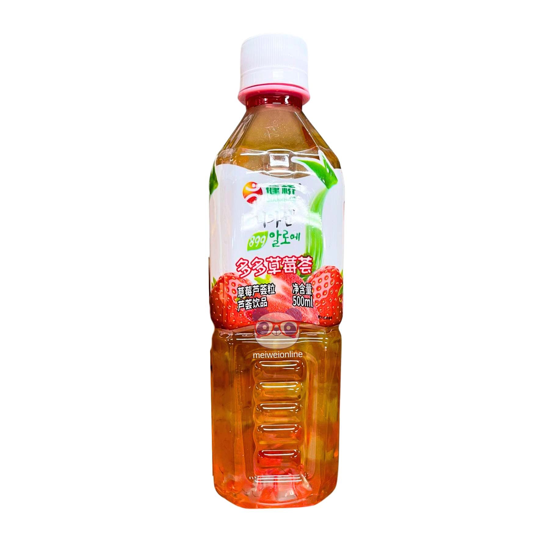 Suco Chinês de Aloe Vera Sabor Morango - Jianqiao 500ml