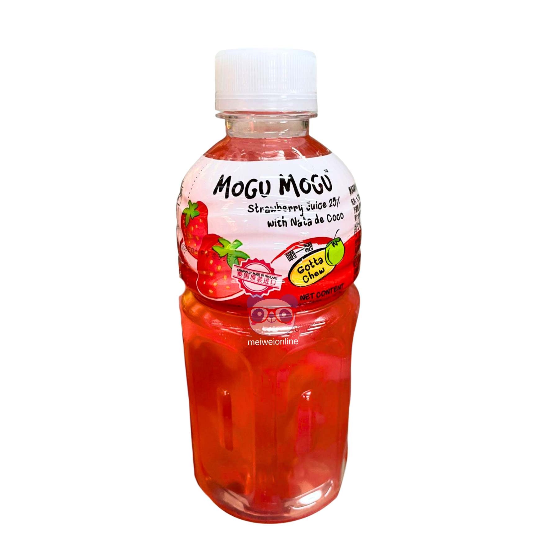 Suco de morango com nata de coco - Mogu Mogu 320ml