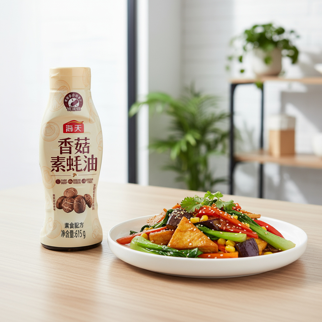 Molho de Ostra Vegetariano com Cogumelos Xiangda (Haday) 615g - 香菇素蚝油