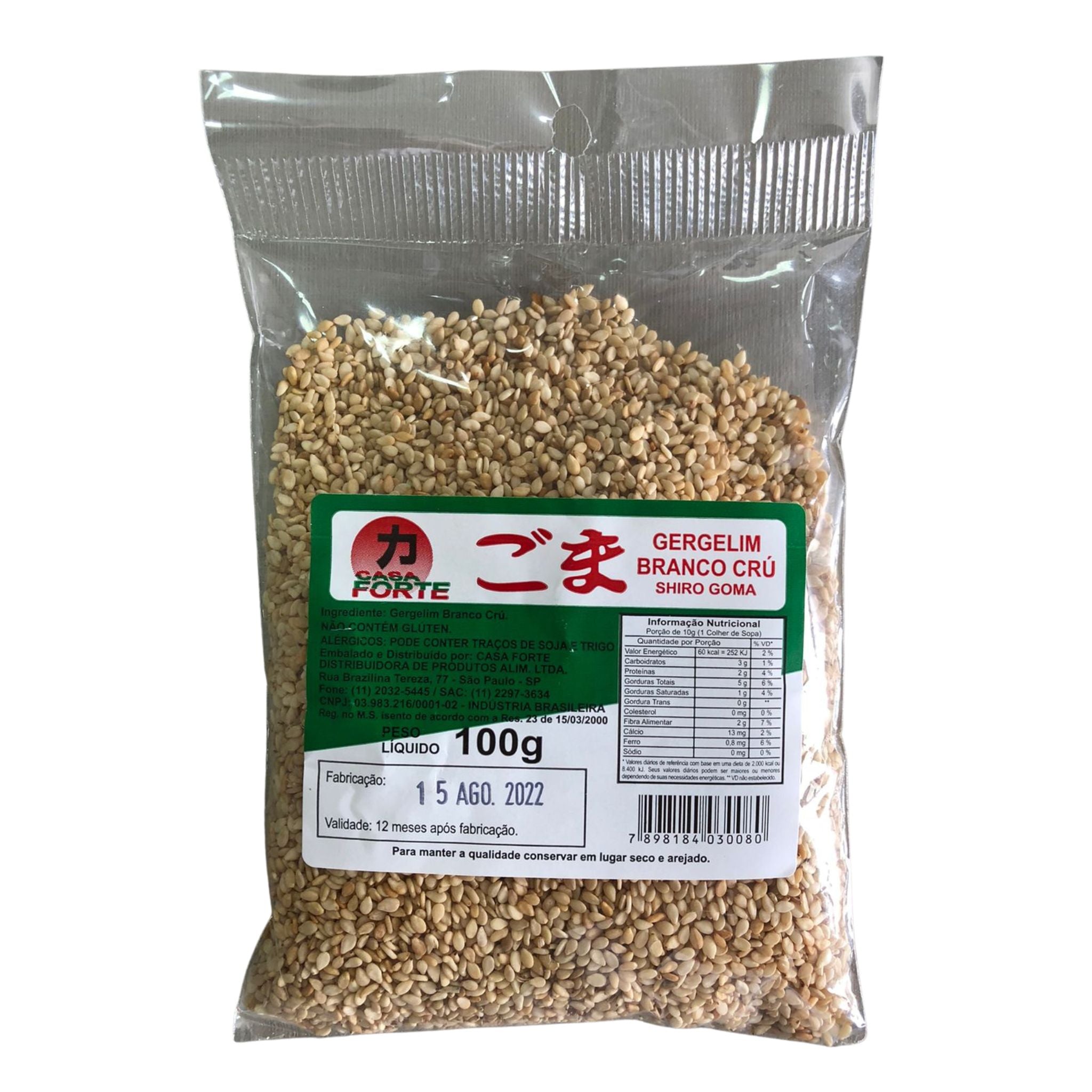 Gergelim Branco Cru (Shiro Goma) - Casa Forte - 100g - Mei Wei