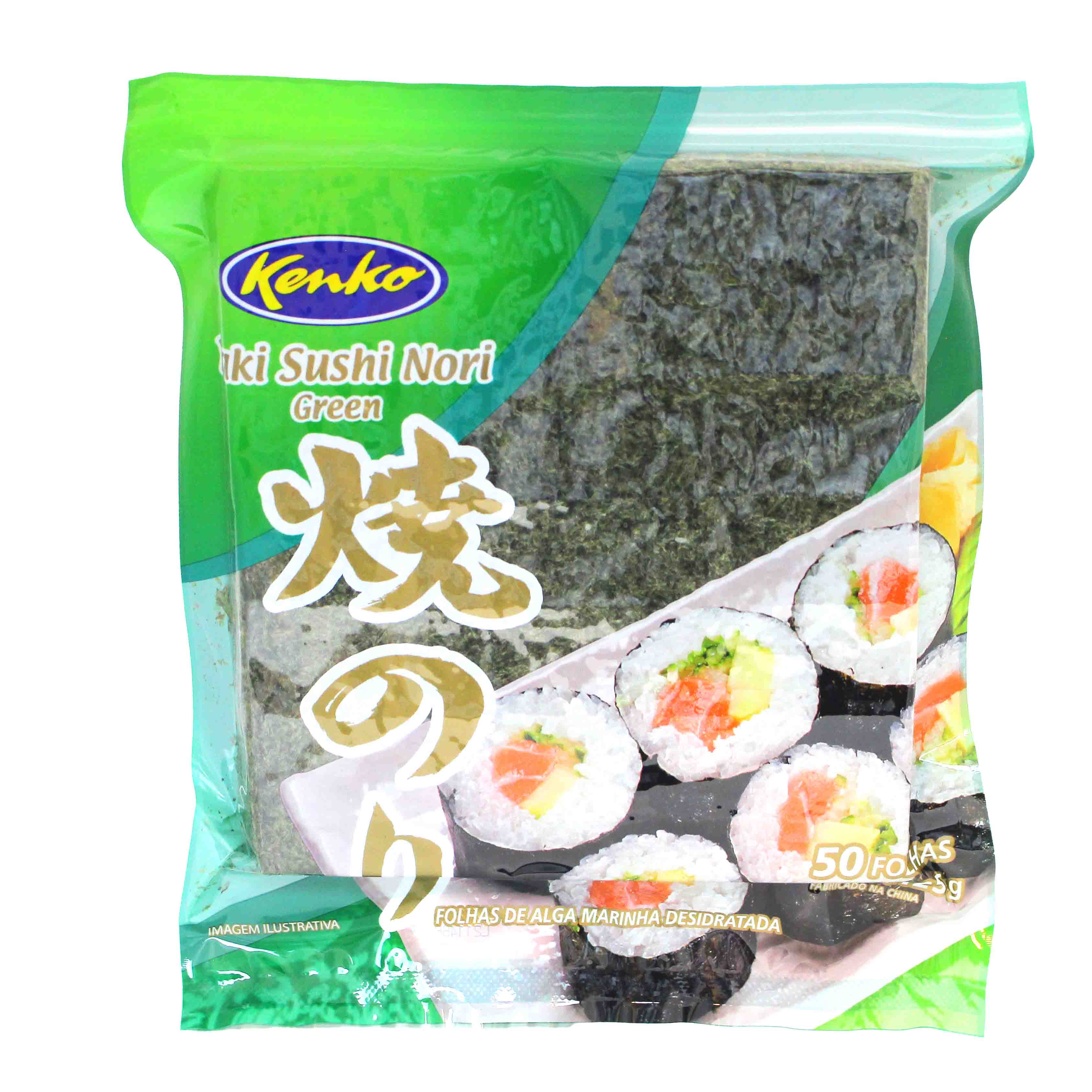 Yaki Sushi Nori Green -  50 folhas - Kenko 125g - Mei Wei