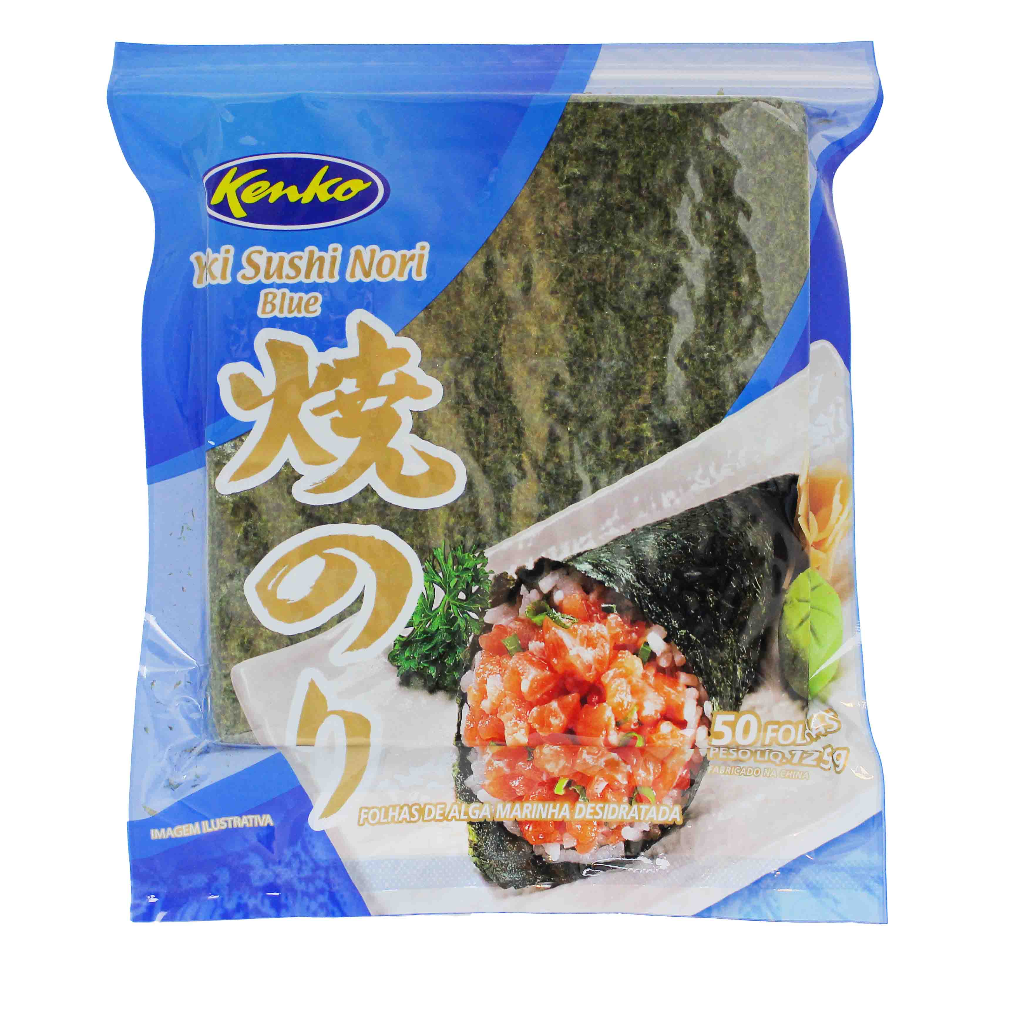Yaki Sushi Nori Blue - Alga desidratada - 50 folhas - Mei Wei