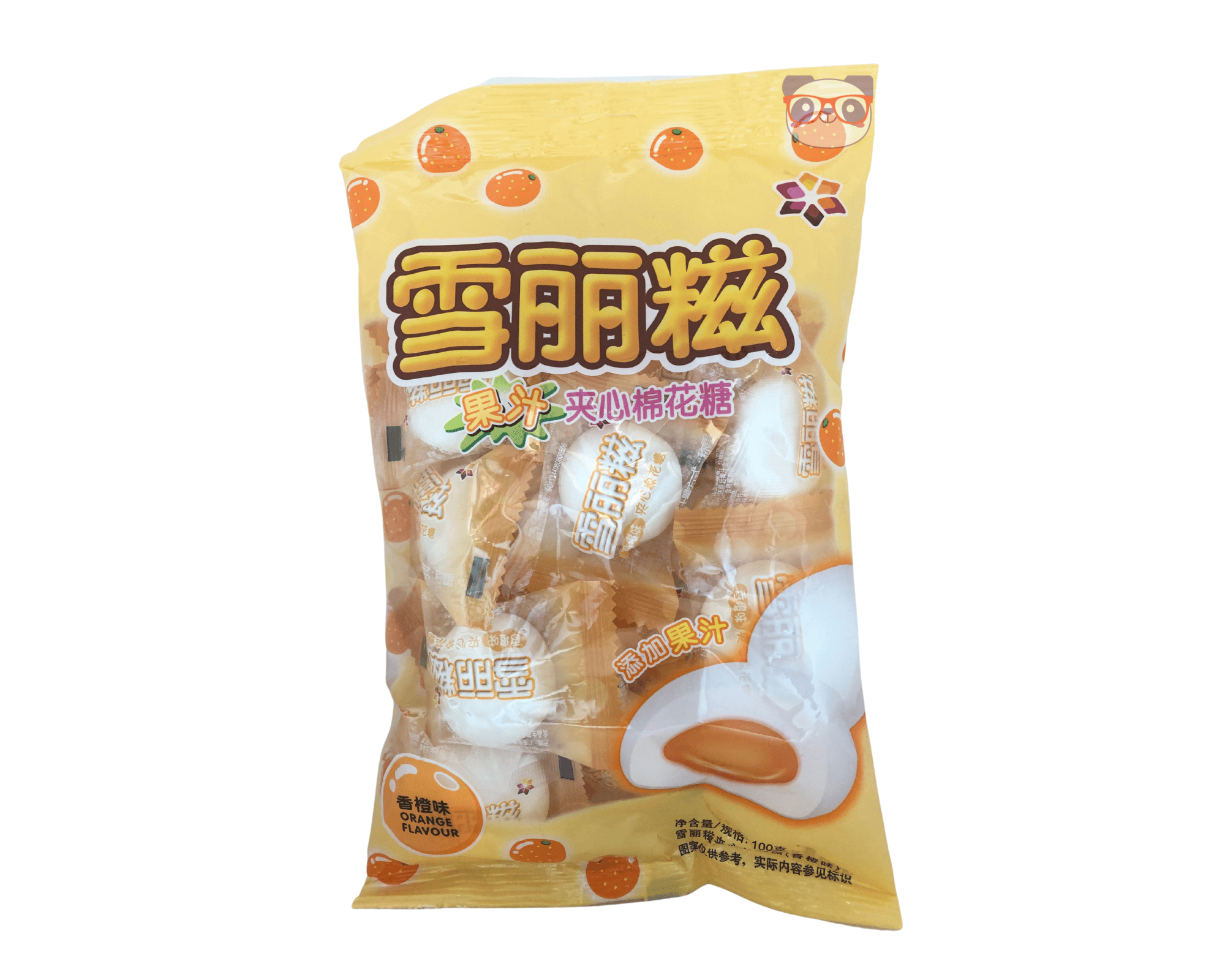 Marshmallow Chinês Recheado Sabor Laranja - Foshan 100g