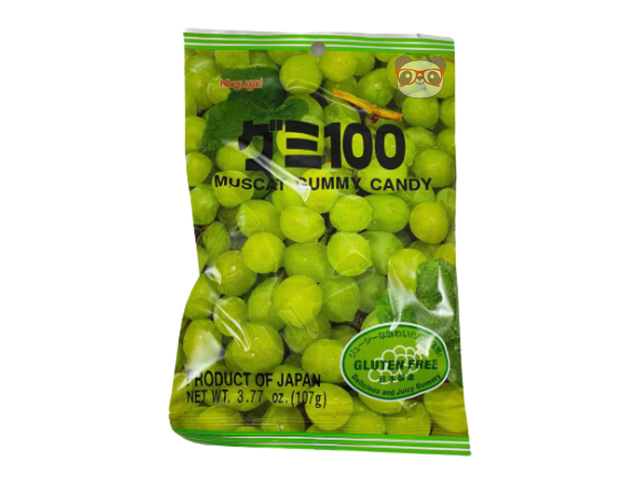Bala Gelatinosa Sabor Uva Verde - Kasugai Gummy 107g