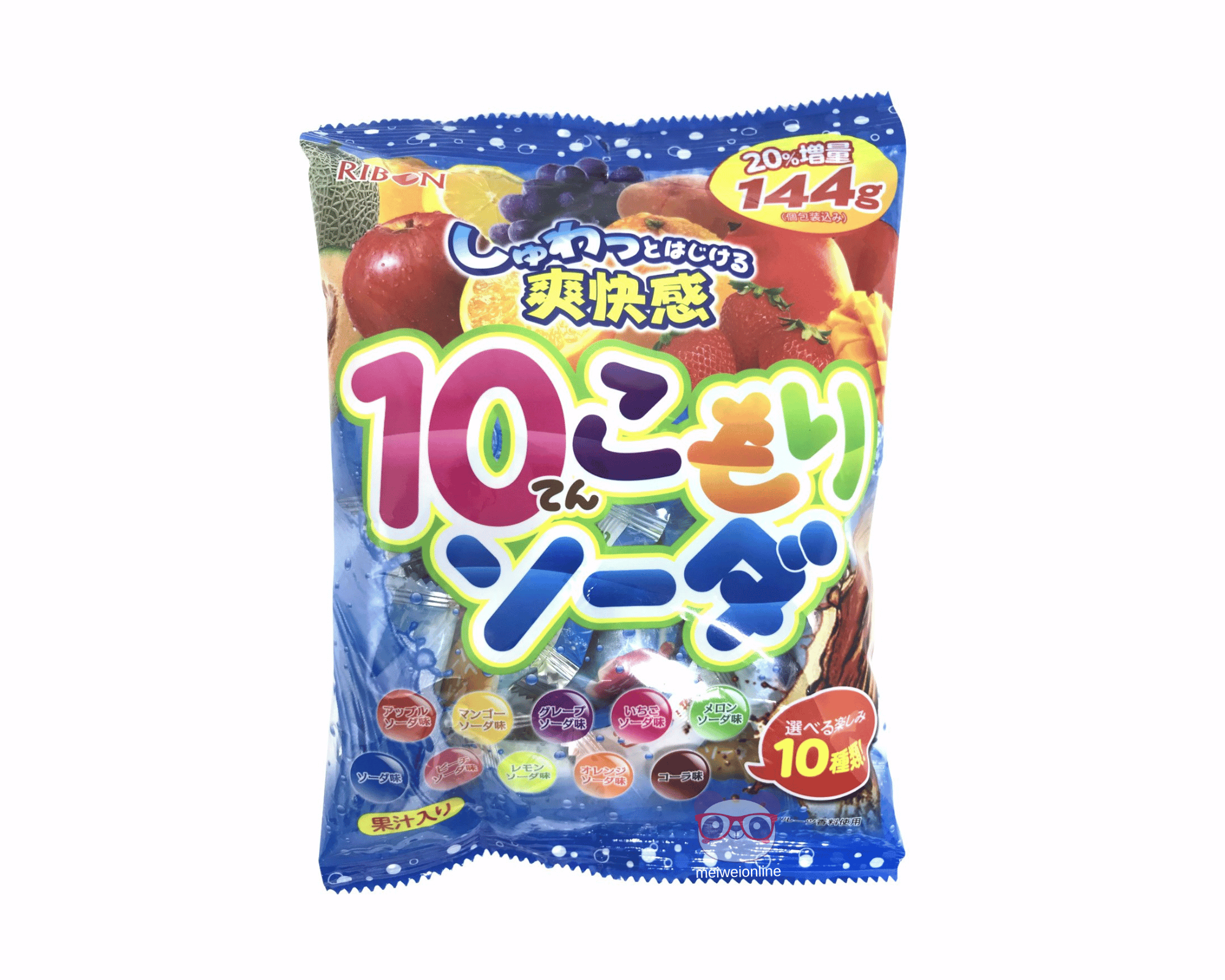 Bala de Soda e Fruta Sortida - Ribon - 144g