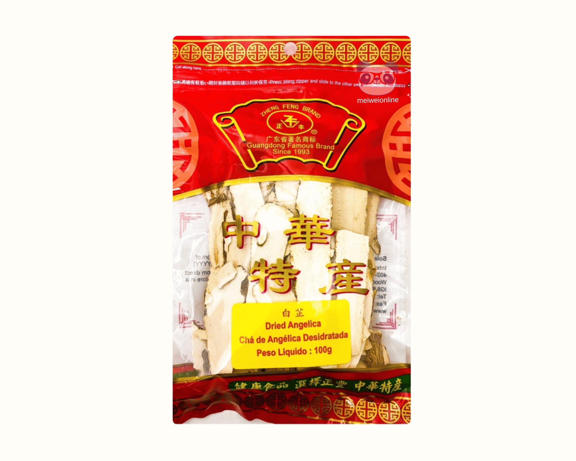 Chá Angélica Desidratada em Lascas - Zheng Feng Brand 100g