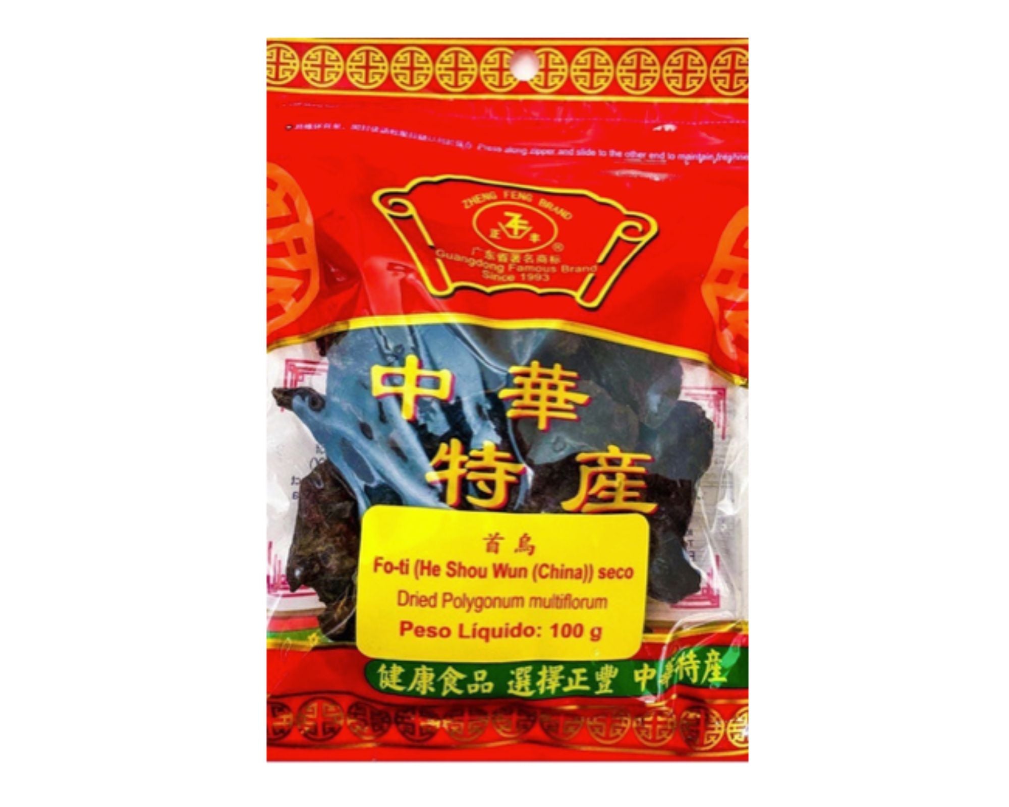 Raiz de Fo-Ti (Dried Polygonum multiflorum) - Zheng Feng Brand 100g