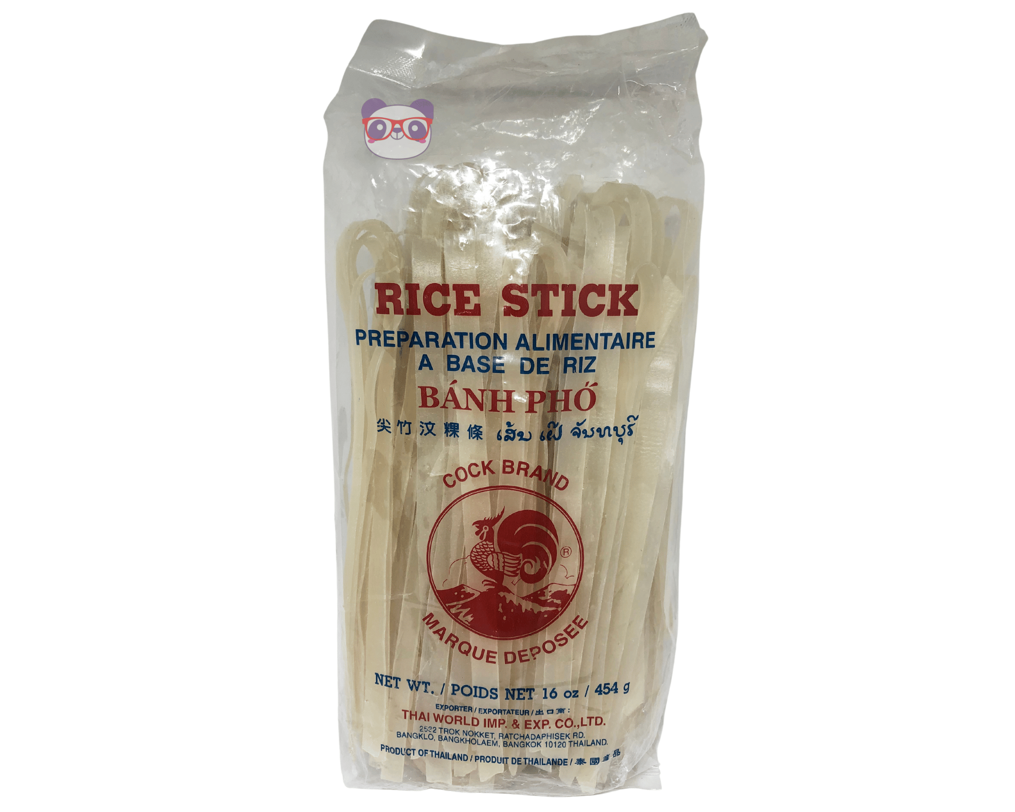 Macarrão de Arroz Tailandês 10mm - Cock Brand 454g