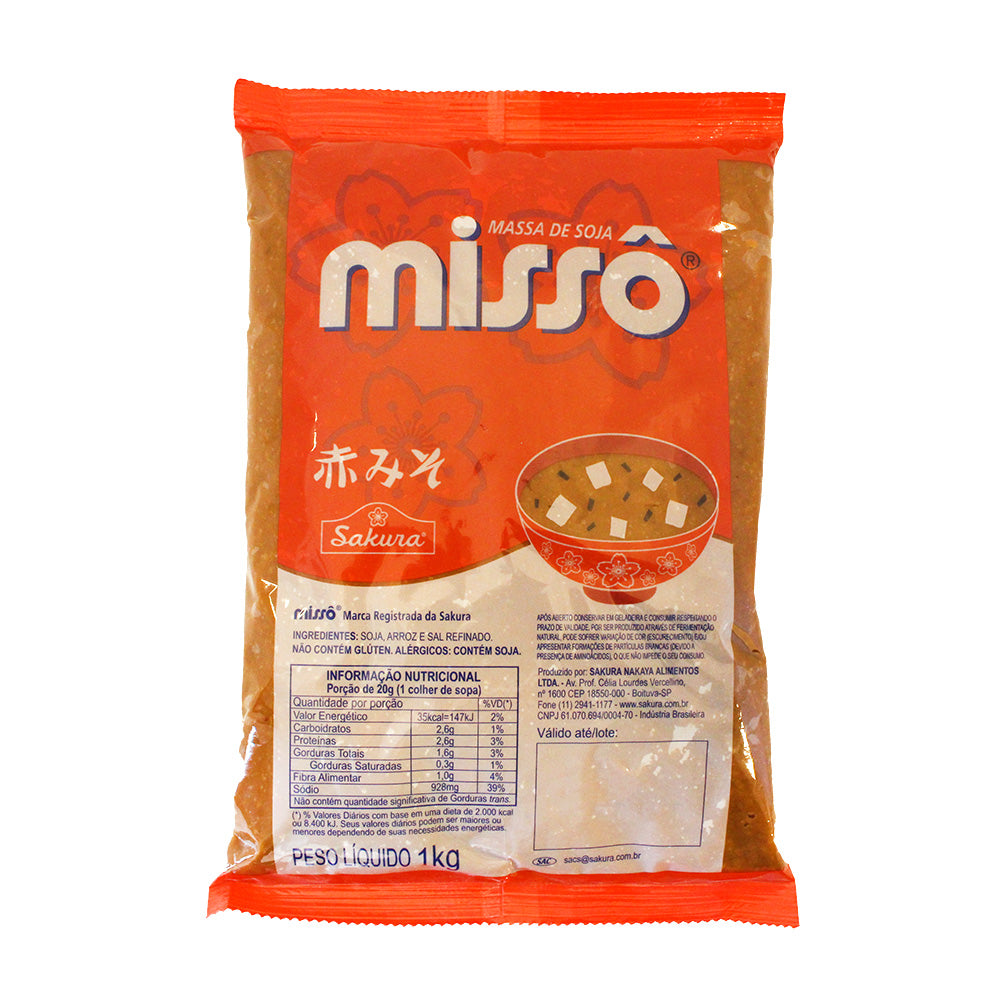 Missô Aka Vermelho Pasta de Soja em Pacote - Sakura - 1kg