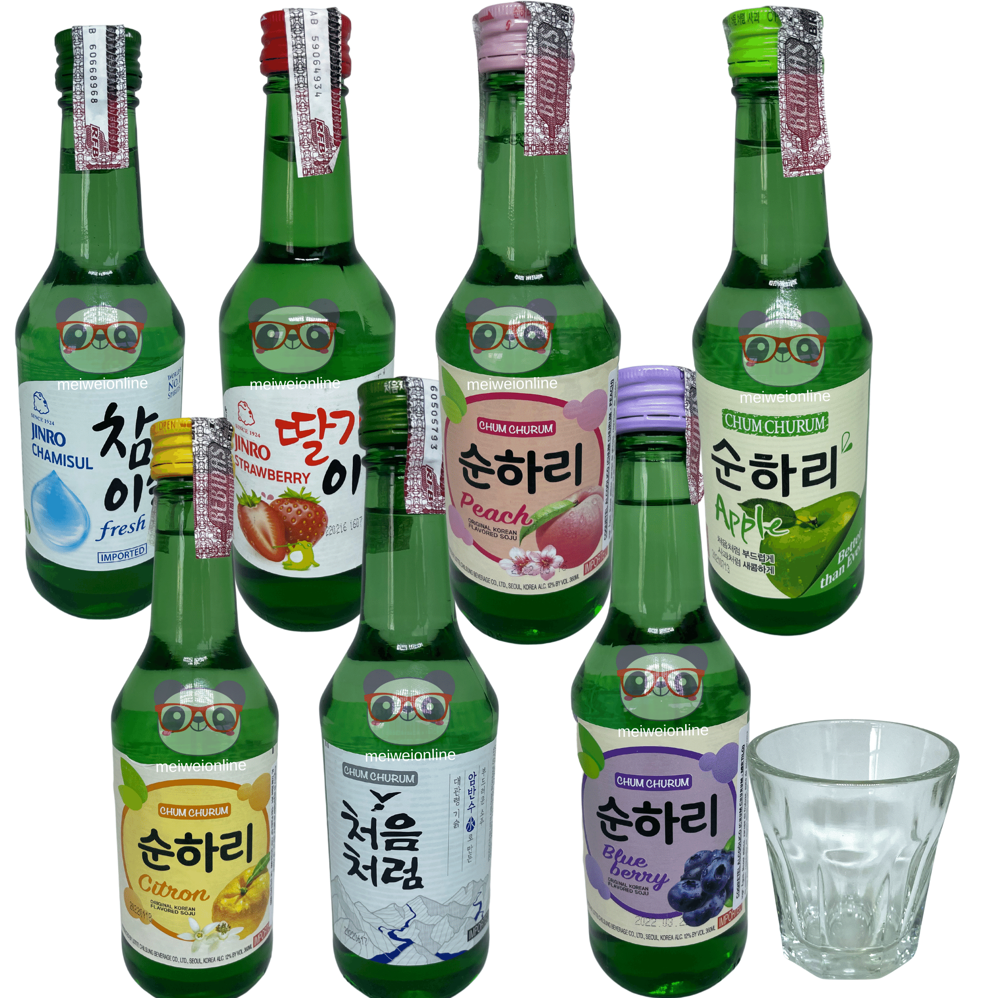 Kit Soju 7 Sabores Frutas 360ml - Mei Wei